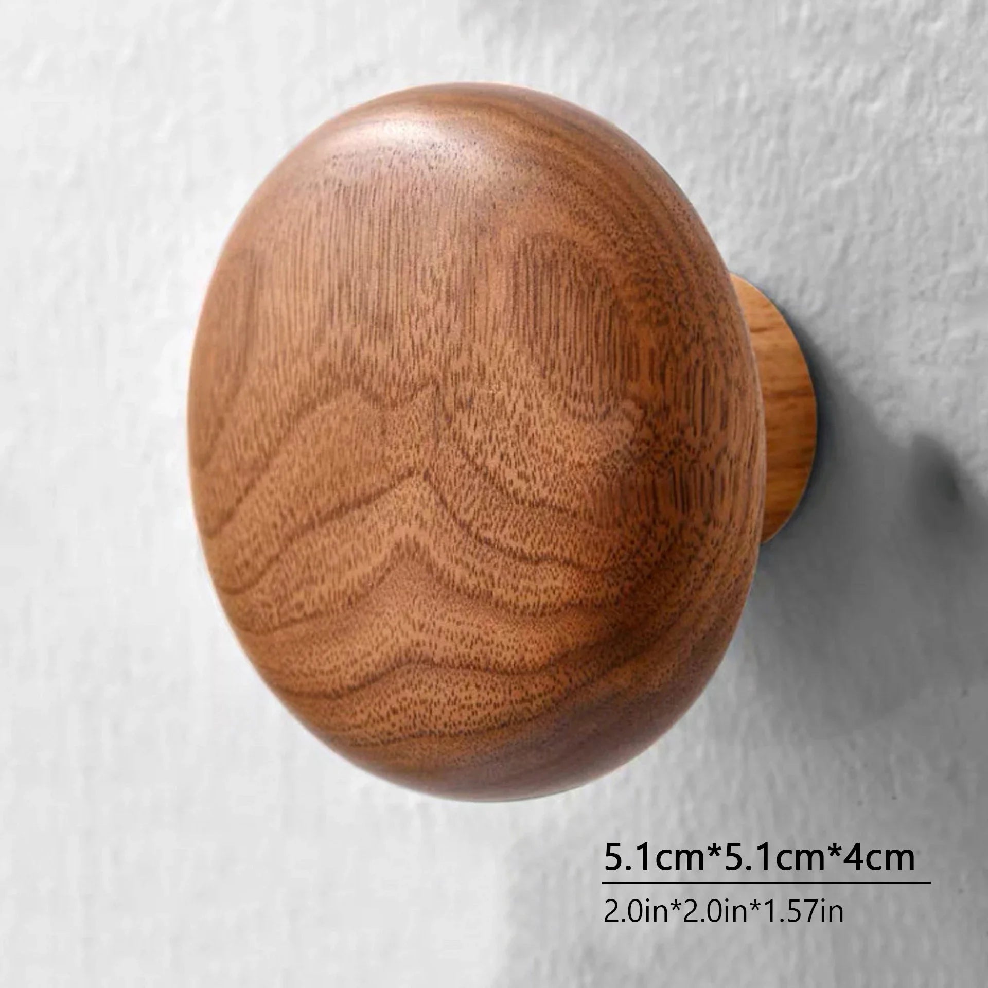 Scandinavian Solid Wood Handle Clothes Hook Coat Hook Wall-mounted Hook Punch-free Door Clothes Hanger Pebble Shape Cabinet Door