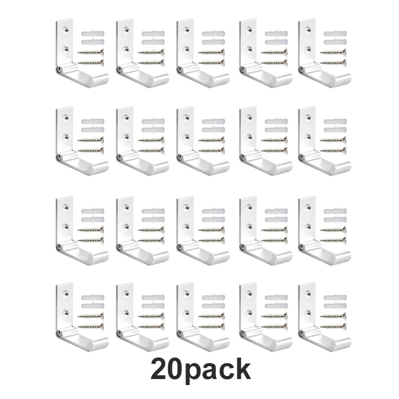 4-20Pcs Folding Coat Hooks Heavy Duty Aluminum Wall Mount Clothes Rack No Rust Invisible Wardrobe Towel Hanger Hook with Screws