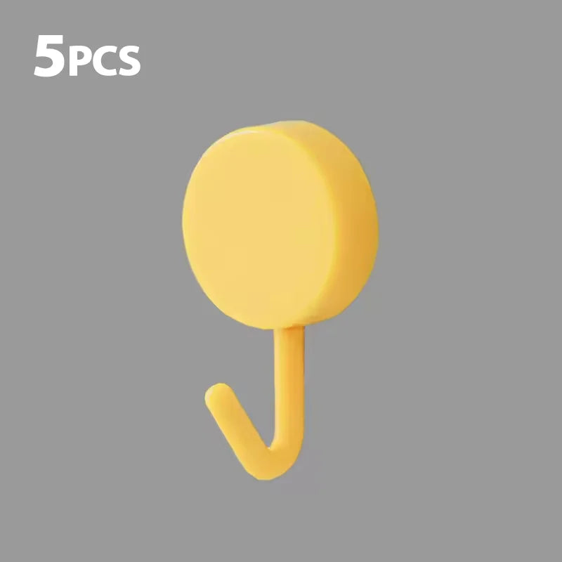 5/10PCS Self Adhesive Wall Hook Strong Without Drilling Clothes Toilet Bathroom Door Kitchen Towel Hanger Home Table Locker Hook