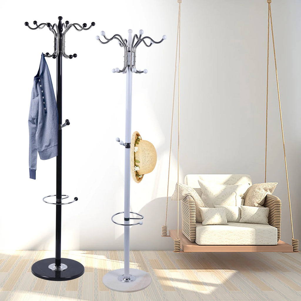 Hat Jacket Stand Tree Holder Hanger Rack Marble Base Coat Tree Coat Racks with 16 Hooks