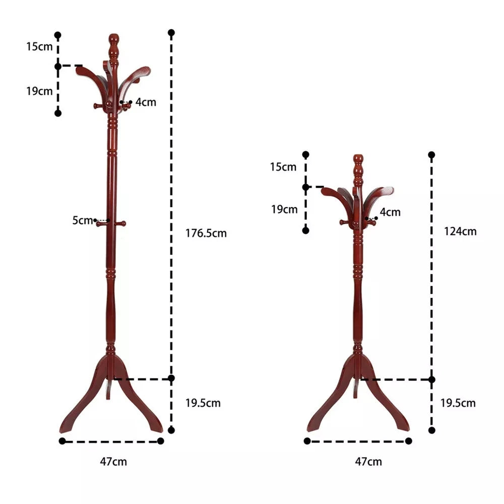 Wooden Vintage Coat Rack Freestanding Coat Rack Tree Coat Racks for Bedroom, Hallway, Entrance, Office