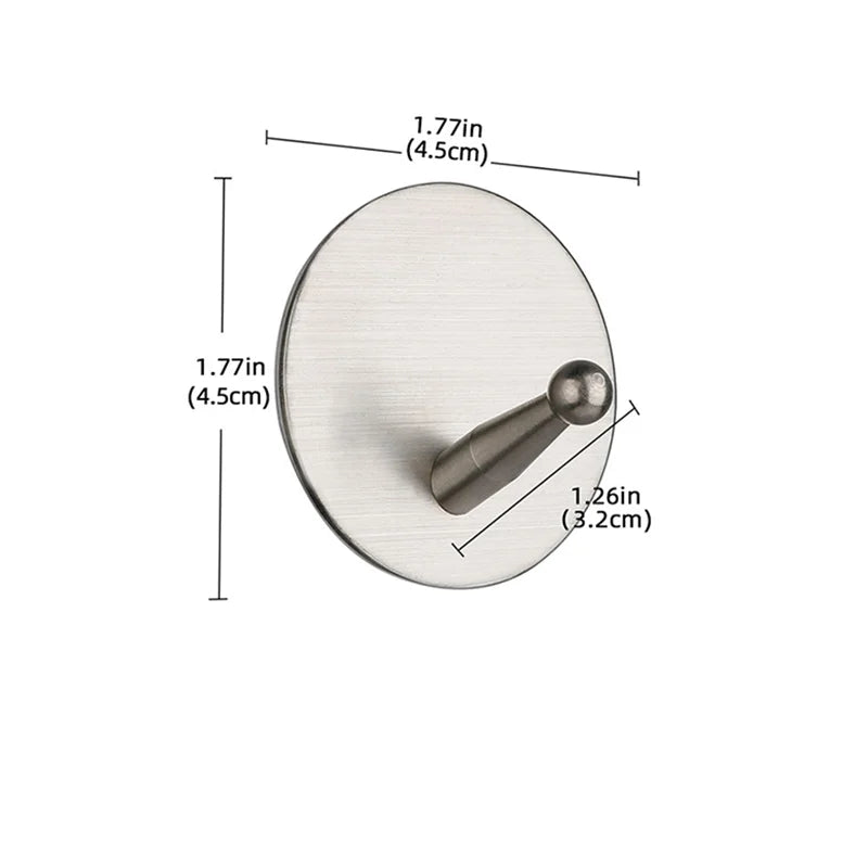 Self-adhesive Bathroom Hook Towels Rack Wall Stickers Steel Hooks For Wall Glue Adhesive Hanger Robe Shower Accessories