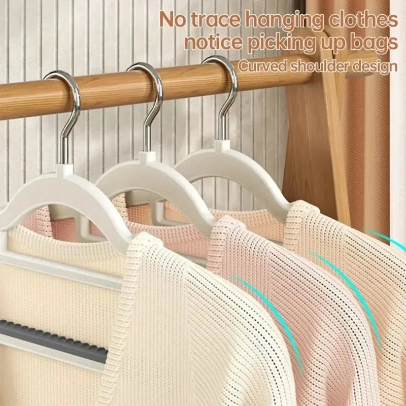 Durable 10PCS Non-Slip Clothes Hangers No Trace Home Organizer Space Saving Creative Dormitory Storage Rack