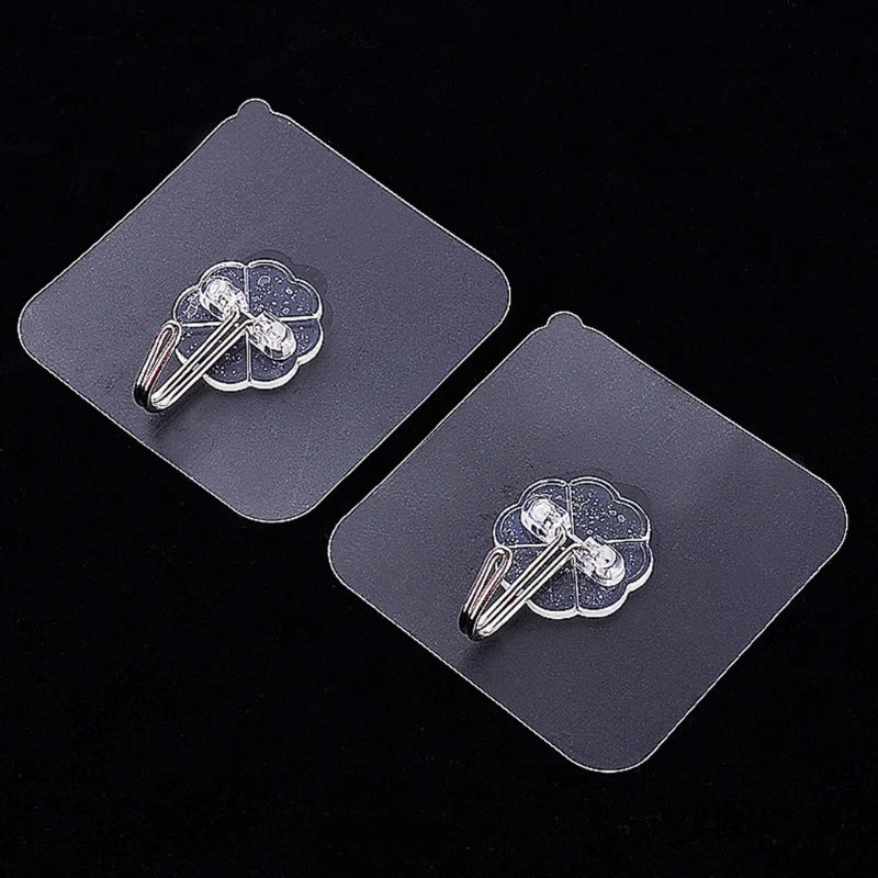 10/20 Sets Transparent Multipurpose Adhesive Hooks with 10kg Load Capacity for Bathroom Hook Kitchen and Decoration