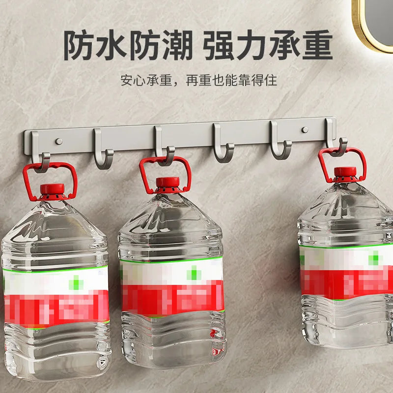 Modern Minimalist Kitchen Space Aluminum Coater Hook Hook Wardrobe Wall Mounted Row Hook Hook Clothes Coat Hook Bathroom