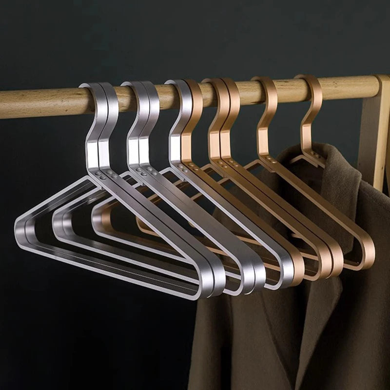 Advanced 5PC Coat Hanger Closet Suit Organizer,45CM Solid Aluminium Alloy Clothes Hangers Pant Dresse Rack,Non-slip Non-marking