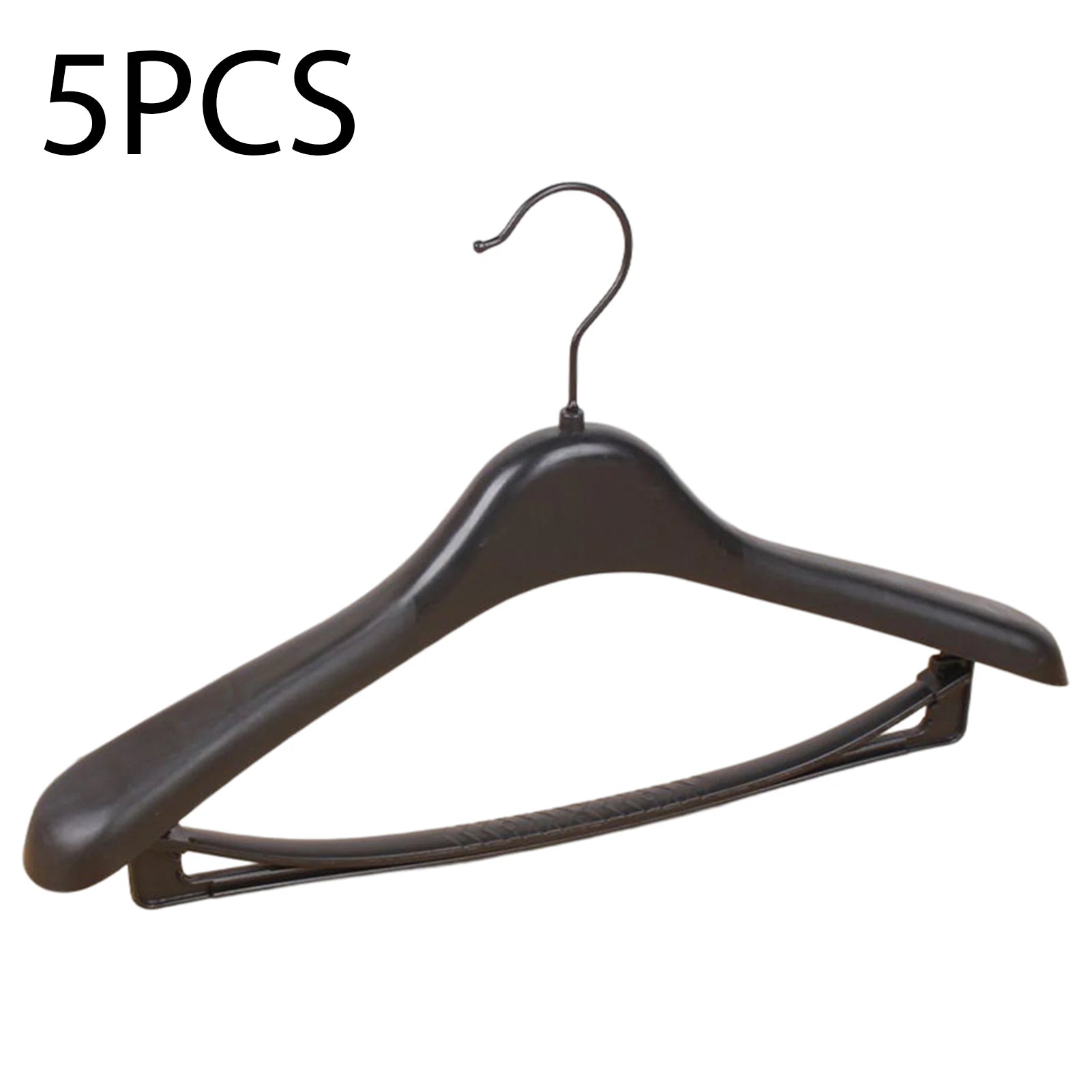 5pcs Wide Shoulder Plastic Clothing Hanger Suit Clothes Hanger Seamless Coat Drying Racks Wardrobe Room Storage Organizer