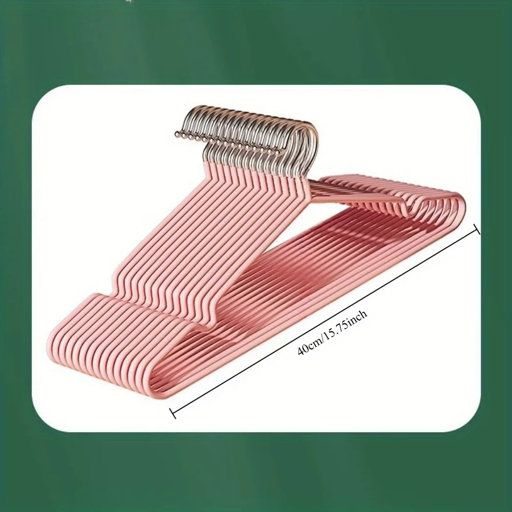 20pcs Metal Clothes Hangers, Anti-Slip Heavy Duty Space Saving Hangers for Closet Organization, Garage, Boutique & Home Use