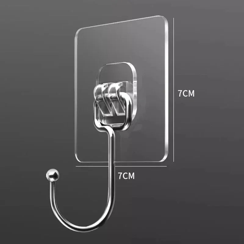 1-50pcs Big Size Hooks Waterproof Adhesive Wall Hooks Nail-Free Transparent Hooks for Christmas Candy Wedding Birthday