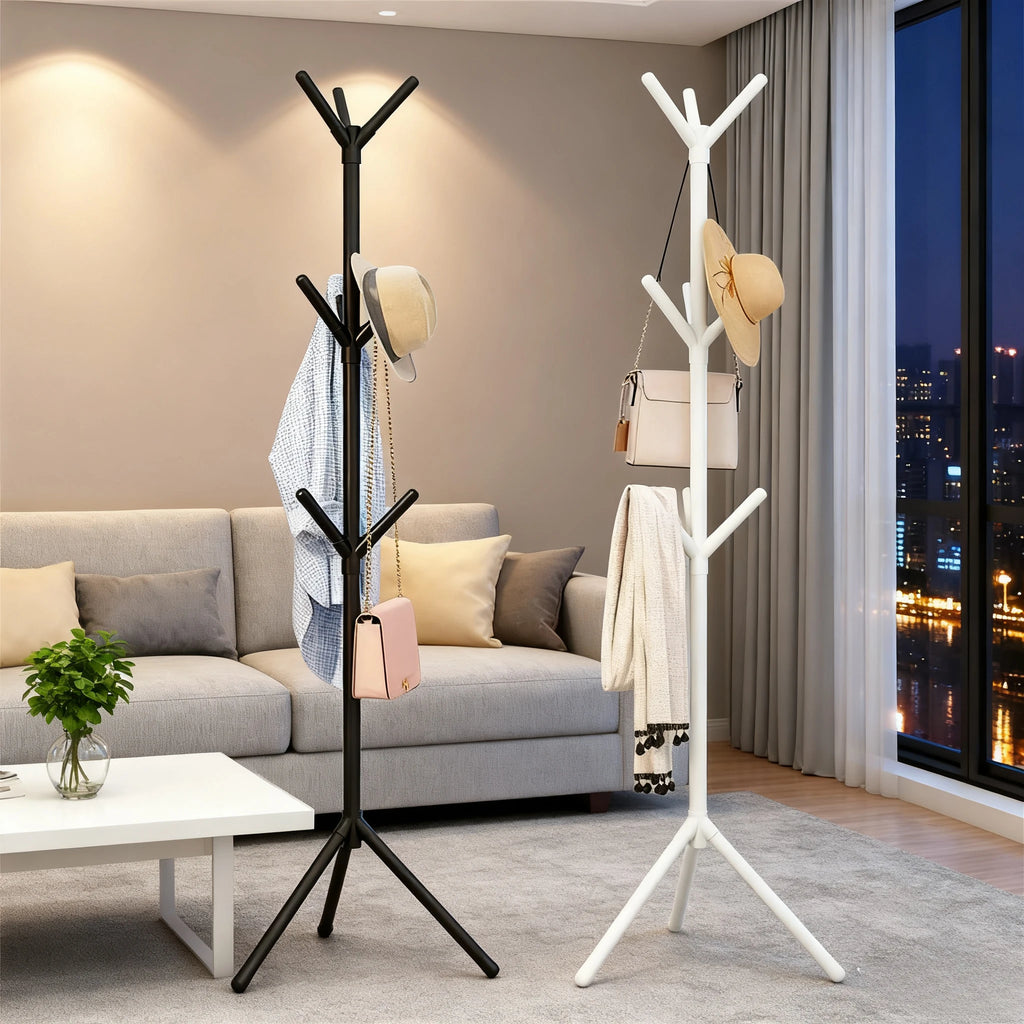 Clothes and Hats Rack Floor To Floor Bedroom Coat Hook Bedroom Vertical Tree Branch Shape Holder Hat Scarf Handbag Storage Hange