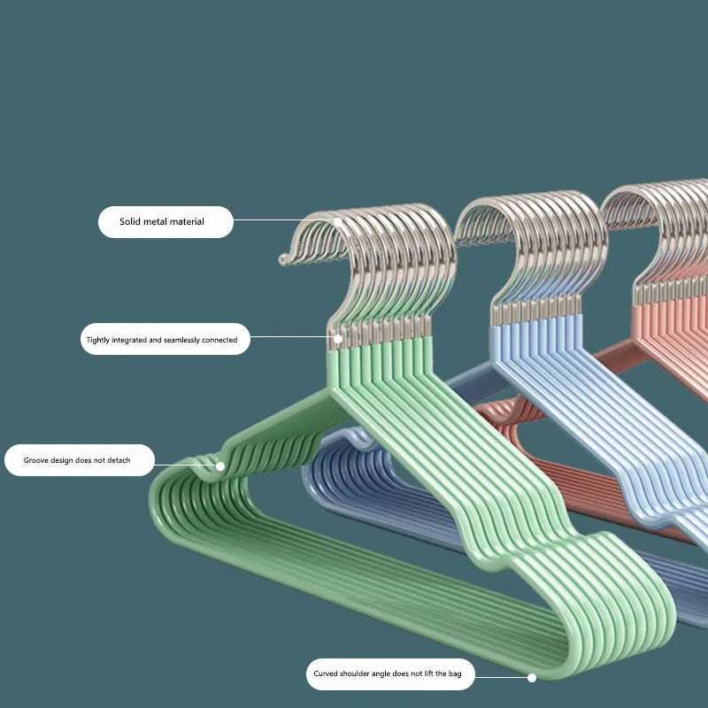 10pcs Non-Slip Coated Metal Suit Coat Hangers Heavy Duty Clothes Hangers Metal Shirt Jacket Hanger with Round Notches for Dress