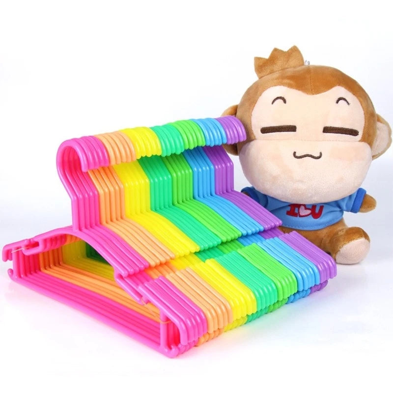 10Pcs/Set Portable Children Clothes Hanger Toddler Baby Coat Plastic Hanger Hook approx.27x14cm