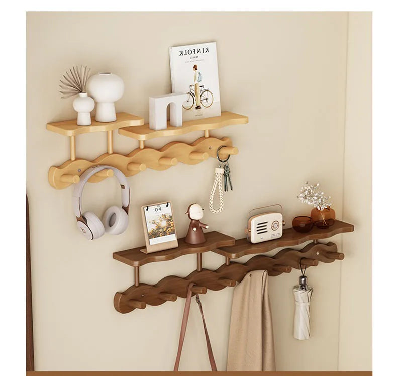 Entrance Hall Coat Racks Bamboo Hanging Hooks Behind Creative Clothes Scarf Keys Wall Mounted Storage Rack Furniture Decoration