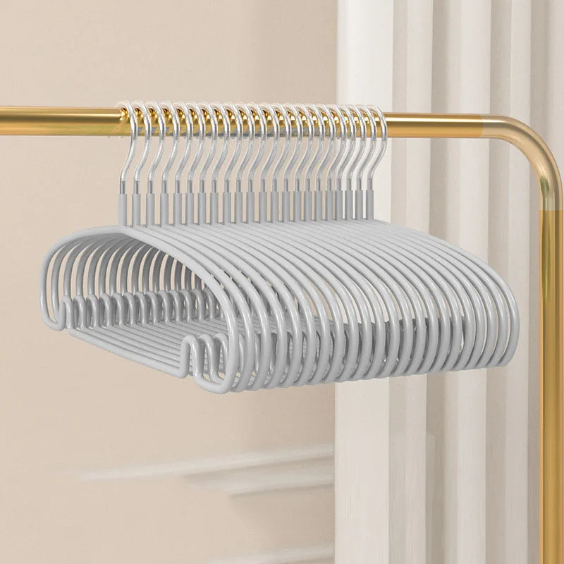 10pcs Non-Slip Coated Metal Suit Coat Hangers Heavy Duty Clothes Hangers Metal Shirt Jacket Hanger with Round Notches for Dress