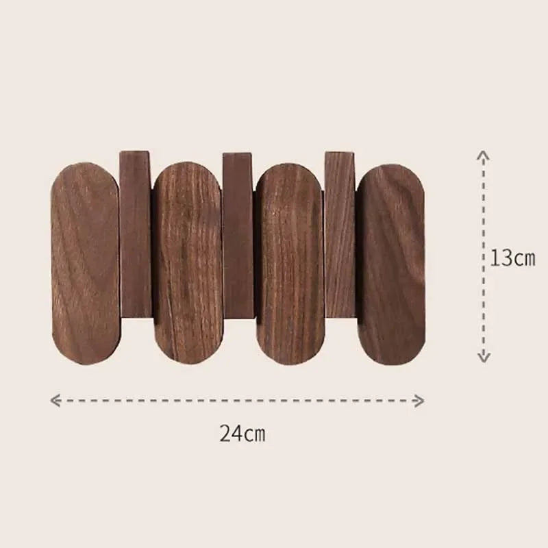 Luxury Wall Coat Rack Walnut Wood Clothes Dress Hanger Hooks Backpack Coat Pants Interior Furniture Bedroom Clothing Storage
