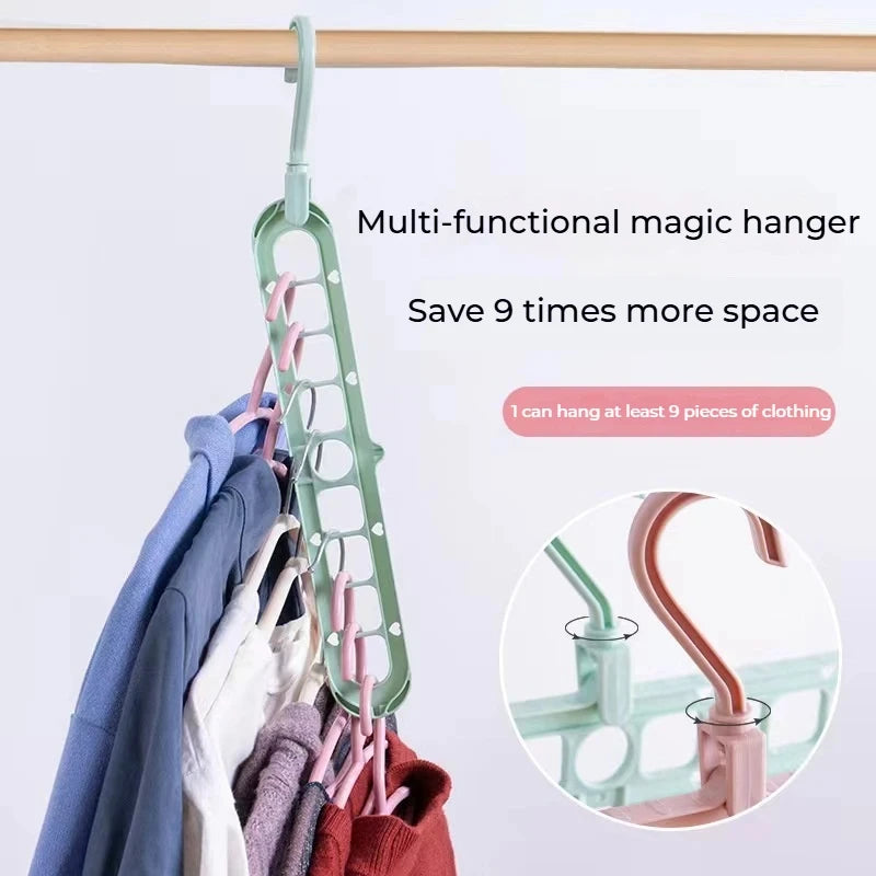 9 Hole Foldable Hanger Wardrobe Space Saving Storage Hanger For Clothes Drying Hangers Storage Organizers Rack Coat Pants Hanger