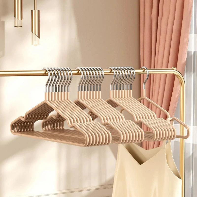 10pcs Non-Slip Coated Metal Suit Coat Hangers Heavy Duty Clothes Hangers Metal Shirt Jacket Hanger with Round Notches for Dress