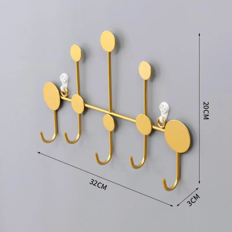 Luxury Fitting Room Coat Hooks Wall Mounted Clothes Rack Coat Rack Key Storage Holder Home Decoration Iron Wall Accessories