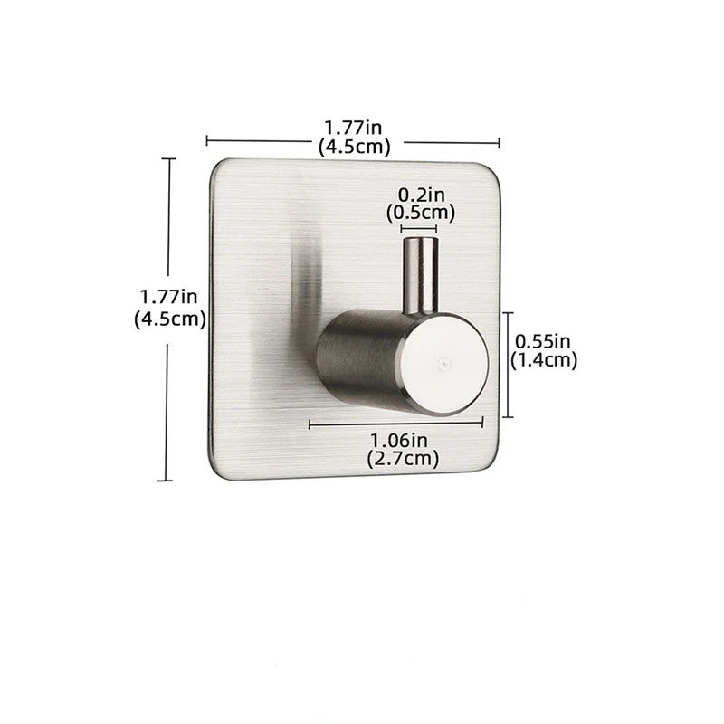 Self-adhesive Bathroom Hook Towels Rack Wall Stickers Steel Hooks For Wall Glue Adhesive Hanger Robe Shower Accessories