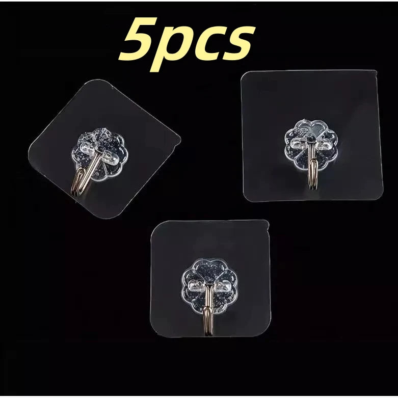 Transparent Hook Strong Self Adhesive Hooks Key Storage Hanger for Kitchen Bathroom Door Wall Multi-Function