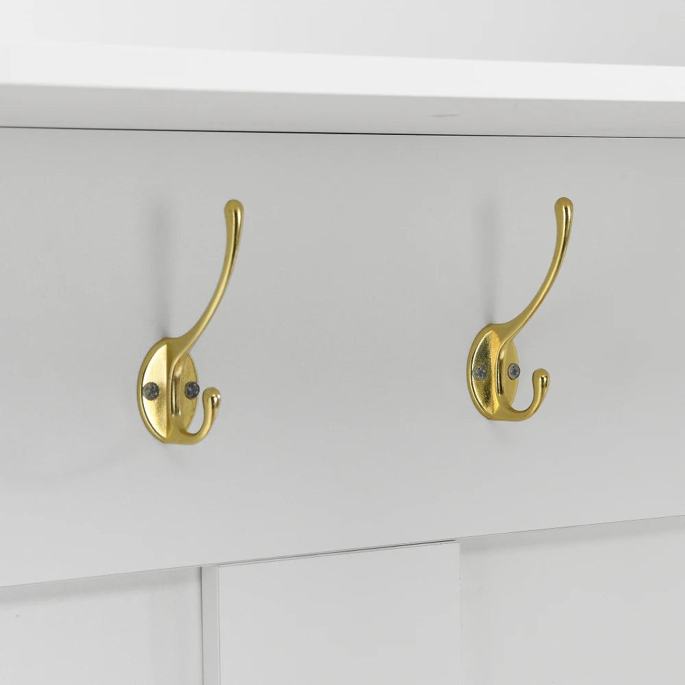 Multifunctional Modern Coat Racks Wardrobe with Shoe Rack Shelf Hooks for Entrance Hall Stable Iron Feet Convenient Storage