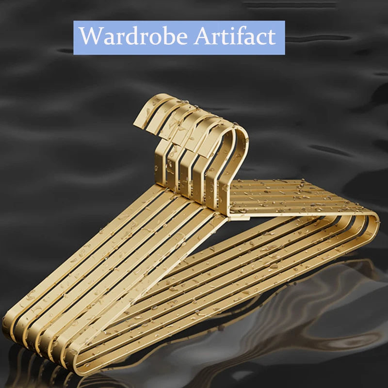 42CM Widen Metal Suit Hanger Clothes Organizer Pant Rack ,5/10PC Aluminum Alloy Coat Hanger Closet Storage space-saving,Luxury