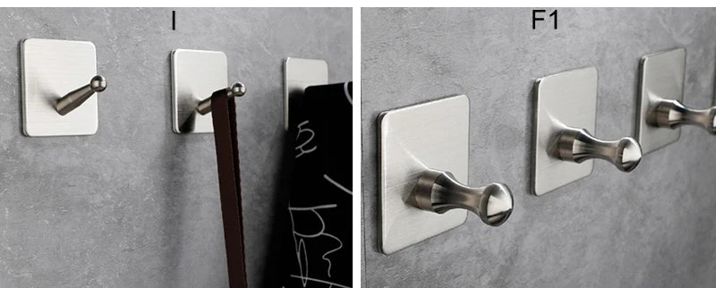 Self-adhesive Bathroom Hook Towels Rack Wall Stickers Steel Hooks For Wall Glue Adhesive Hanger Robe Shower Accessories