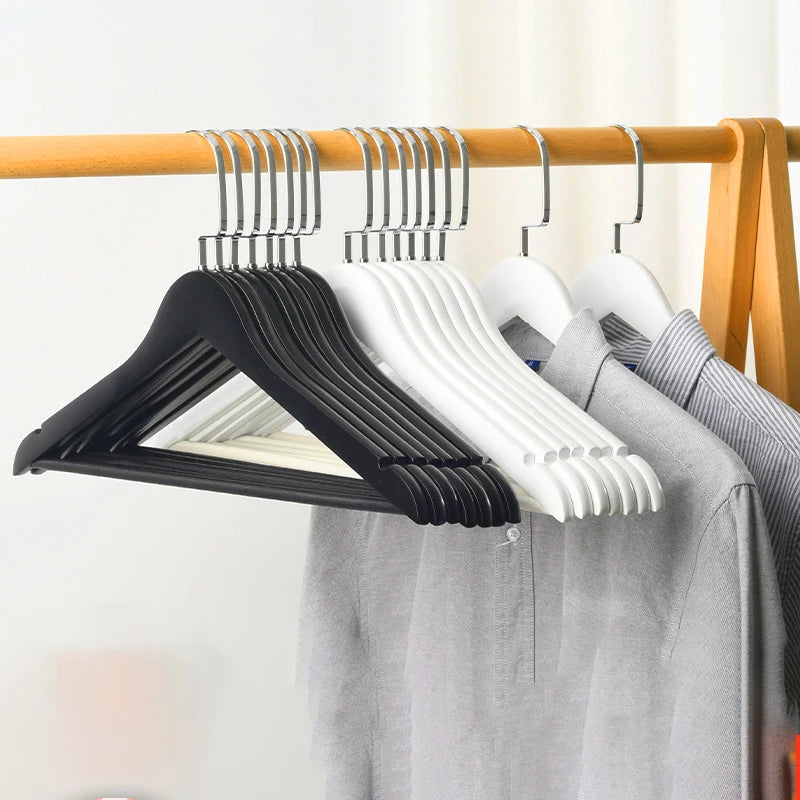 40/44CM Anti-slip Wooden Coat Hanger Suit Clothes Organizer,10PC Adult Clothes Hanger Wardrobe space-saving ﻿