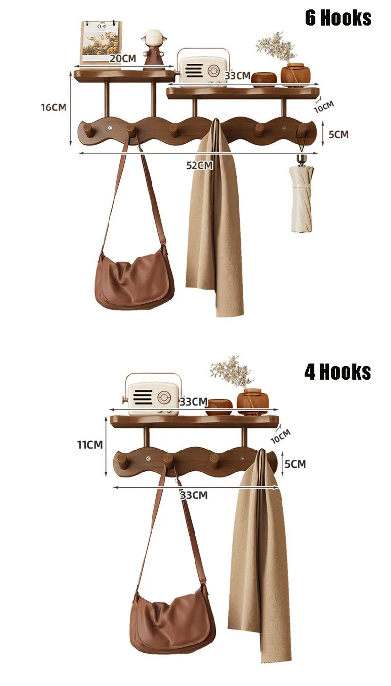 Entrance Hall Coat Racks Bamboo Hanging Hooks Behind Creative Clothes Scarf Keys Wall Mounted Storage Rack Furniture Decoration