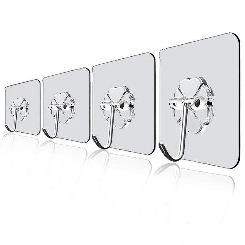 10/20 Sets Transparent Multipurpose Adhesive Hooks with 10kg Load Capacity for Bathroom Hook Kitchen and Decoration