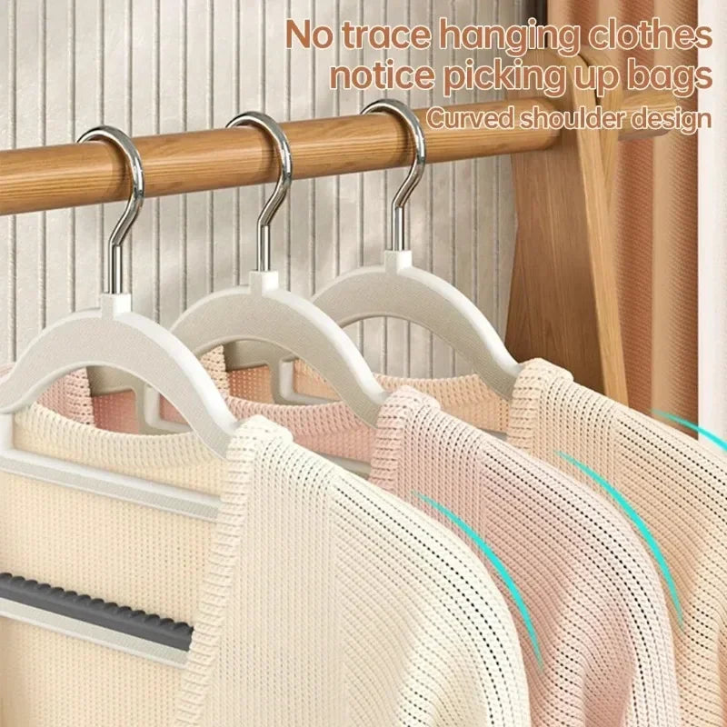 No trace dry and wet dual-use coat rack, 10 pieces, family dual card anti-slip hangers, beautiful and stylish.