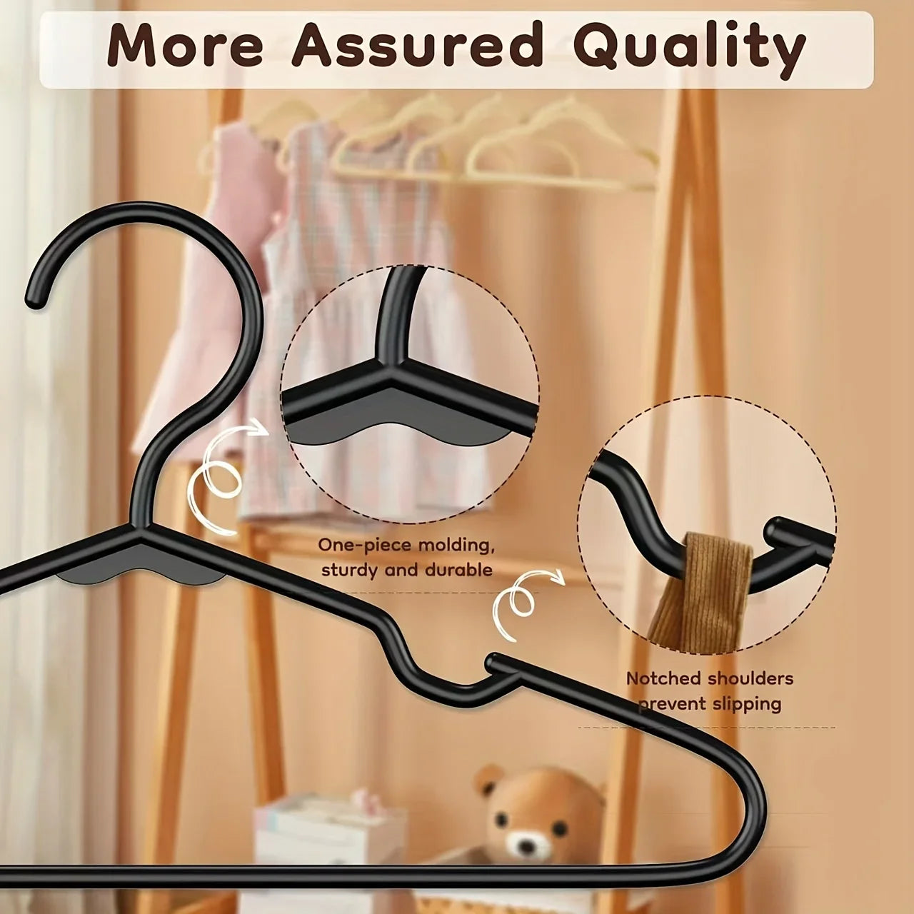 Clothes Hangers, Non Slip Plastic Coat Hangers, Space Saving Hangers, Heavy Duty, Hanging Dry Wet Clothes