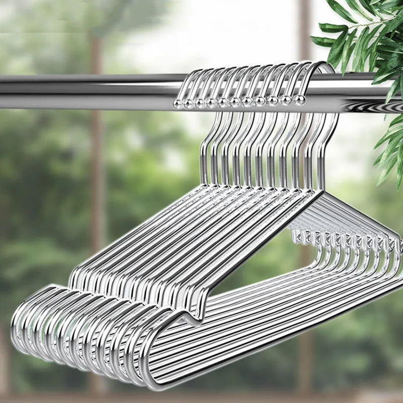 10/20pcs Stainless Steel Clothes Hanger Closet Organizer Non-slip Coat Rack Pants Drying Rack Storage Wardrobe Save Space