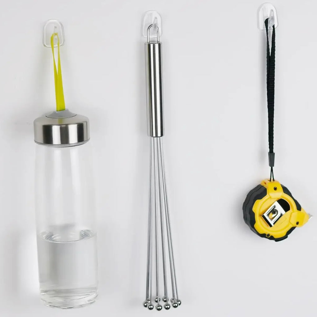 50/10PCS Mini Clear Wall Hooks Self Adhesive Transparent Sticky Hanger Wall Decor Hook Home Kitchen Bathroom Storage Organizers