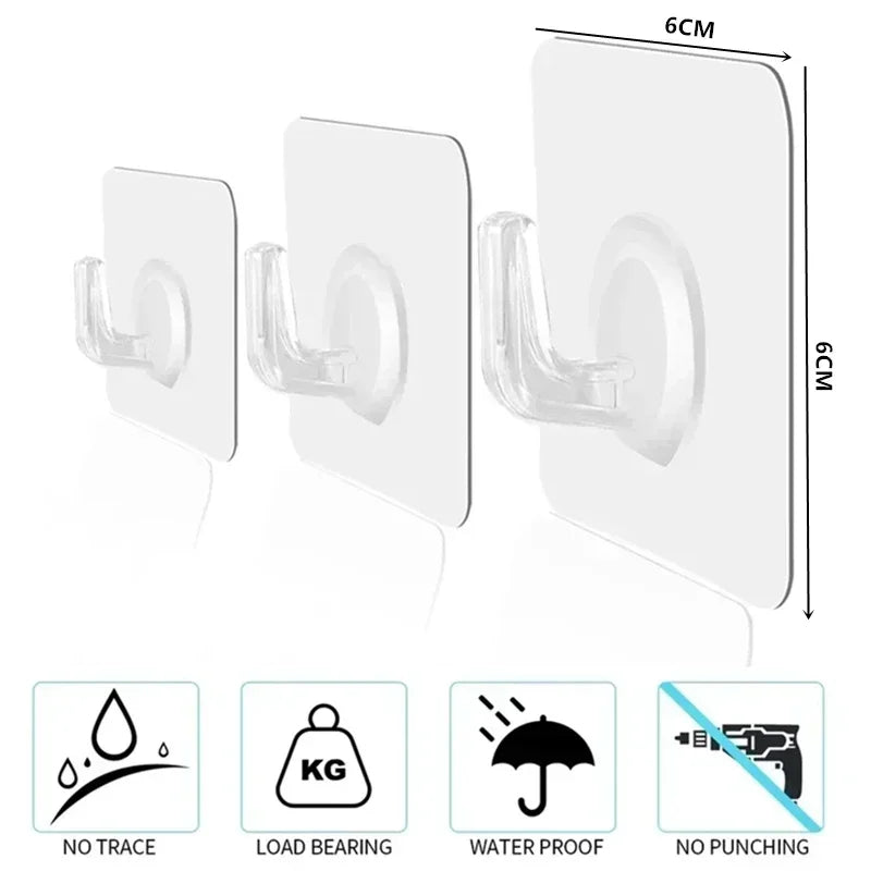 Wall Hooks Plastic Transparent Strong Self Adhesive Cow Horn Design Hanging Christmas Halloween Thanksgiving Accessories Hooks