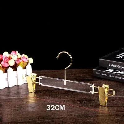 5/10PC,Acrylic Coat Hanger with Clips Anti-slip Clothes Hangers Closet Organizer,39CM Pants Skirt Drying Rack High Quality