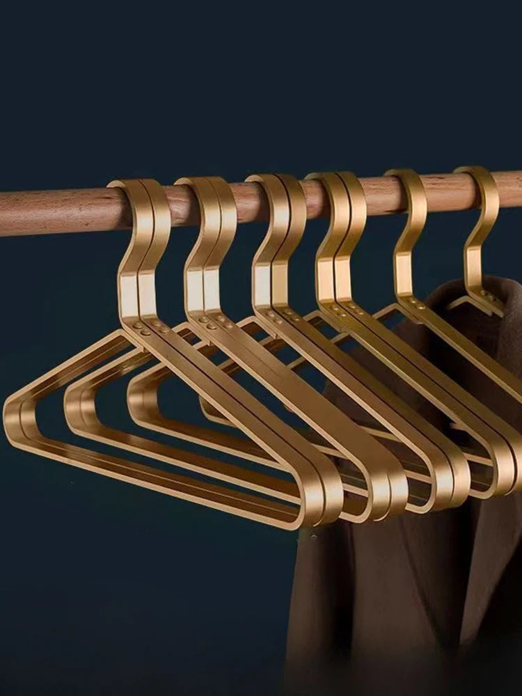 Advanced 5PC Coat Hanger Closet Suit Organizer,45CM Solid Aluminium Alloy Clothes Hangers Pant Dresse Rack,Non-slip Non-marking