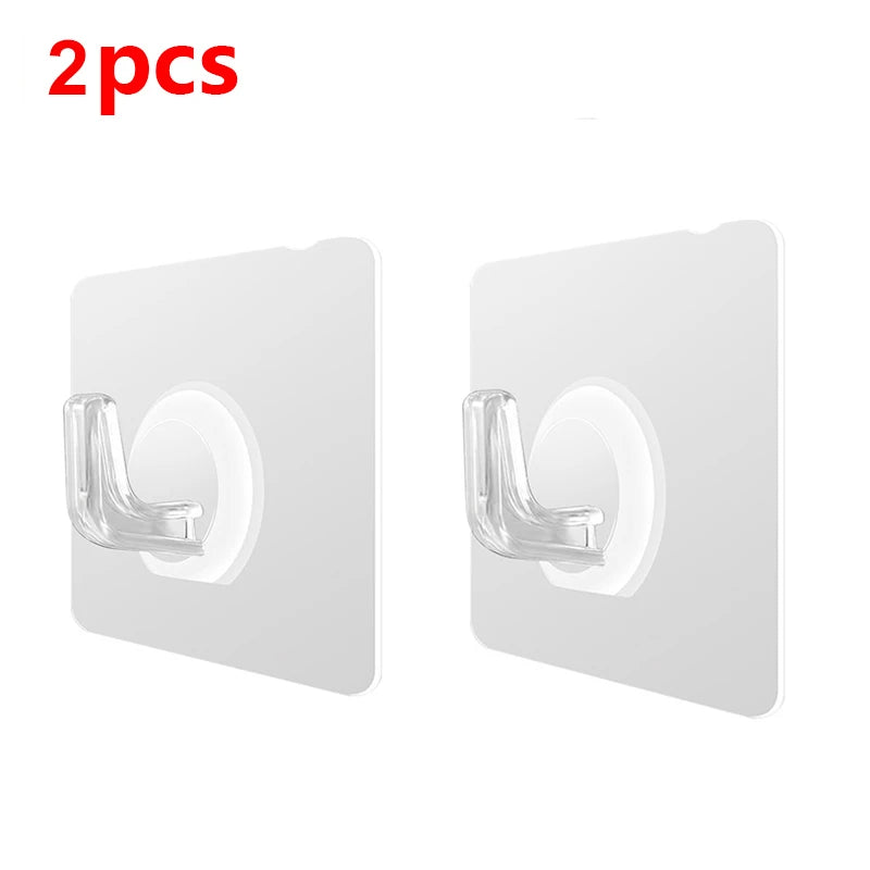 10/5/2Pcs Transparent Wall Hooks Hangers Self Adhesive Door Wall Hangers Hooks Suction Heavy Load Rack for Kitchen Bathroom
