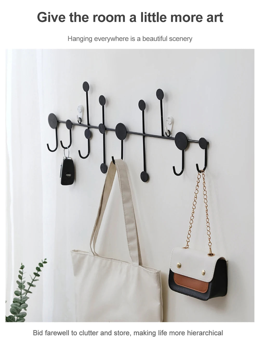 Luxury Fitting Room Coat Hooks Wall Mounted Clothes Rack Coat Rack Key Storage Holder Home Decoration Iron Wall Accessories
