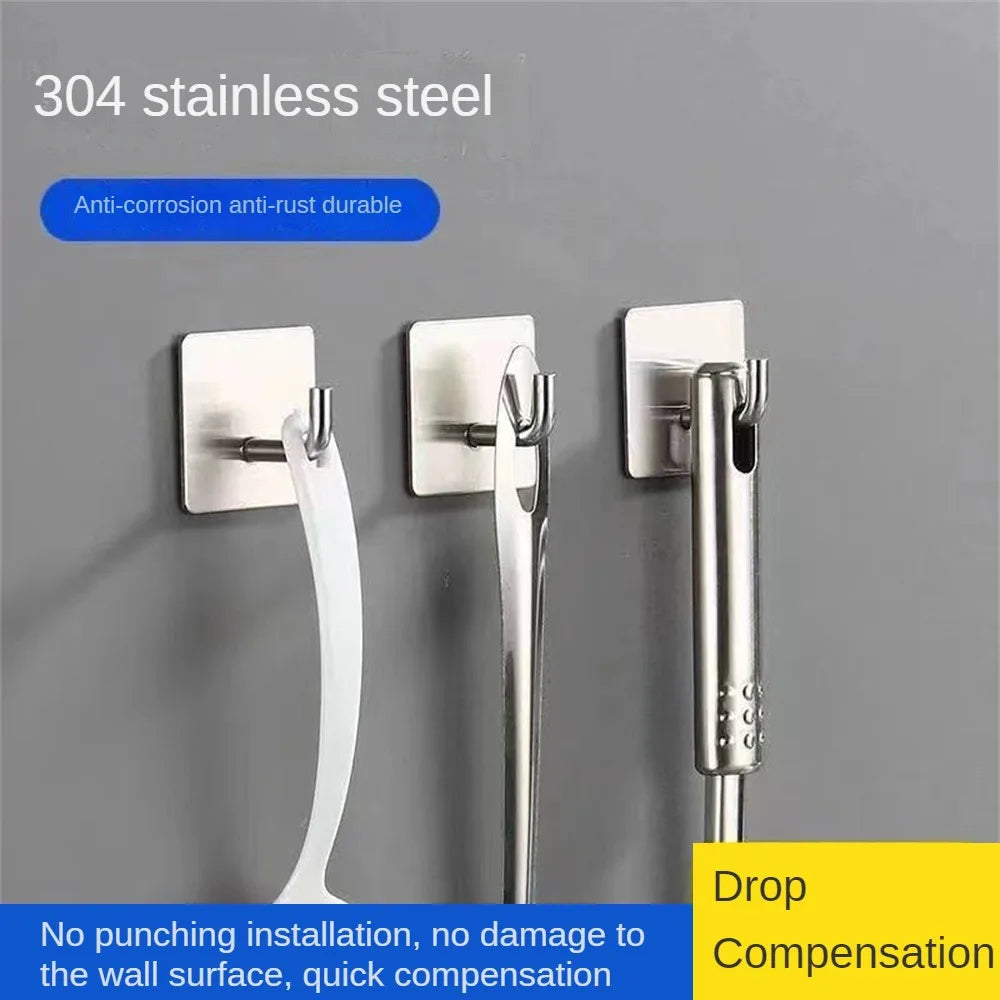 3PCS Stainless Steel Wall Hooks Self Adhesive Hooks For Hanging Wall Key Holder Wall Hanger Towel Holder Coat Hook Bag Hanger