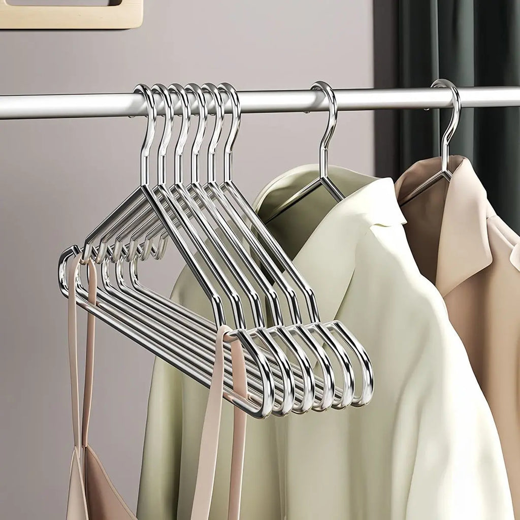 32/42CM Stainless Steel Coat Hanger Closet Organizer,Anti-Slip Clothes Hanger,Balcony Drying Rack,3MM Bold Hard Durable