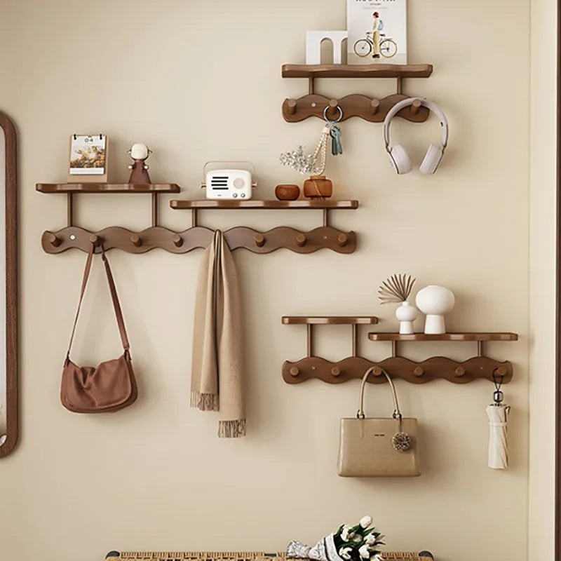 Entrance Hall Coat Racks Bamboo Hanging Hooks Behind Creative Clothes Scarf Keys Wall Mounted Storage Rack Furniture Decoration