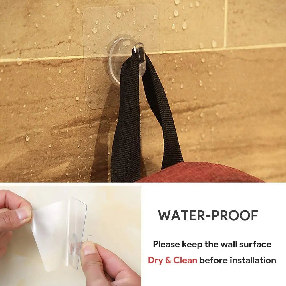 10/5/2Pcs Transparent Wall Hooks Hangers Self Adhesive Door Wall Hangers Hooks Suction Heavy Load Rack for Kitchen Bathroom