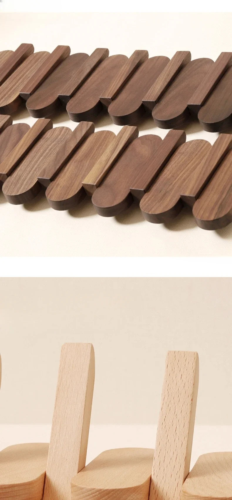 Luxury Wall Coat Rack Walnut Wood Clothes Dress Hanger Hooks Backpack Coat Pants Interior Furniture Bedroom Clothing Storage