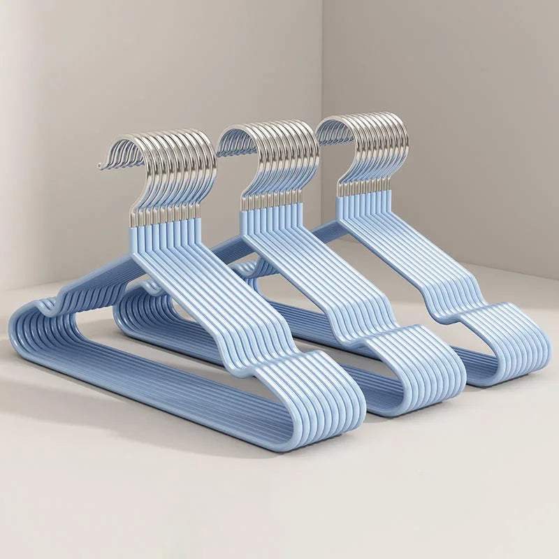 10pcs Non-Slip Coated Metal Suit Coat Hangers Heavy Duty Clothes Hangers Metal Shirt Jacket Hanger with Round Notches for Dress