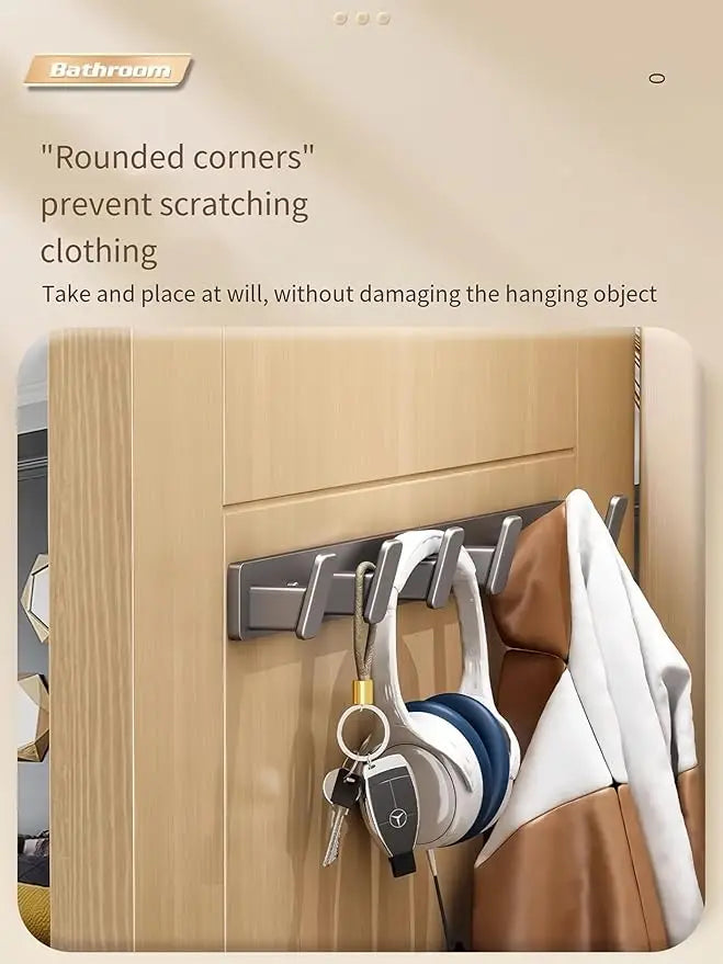 Coat Hook Wall Rack Hanger - Black Coat Rack with 5 Hooks Wall Hooks for Hanging  Hat Key Bag Towel Wall Mount Coat Rack