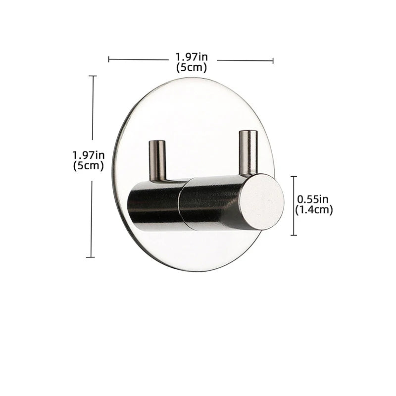 Self-adhesive Bathroom Hook Towels Rack Wall Stickers Steel Hooks For Wall Glue Adhesive Hanger Robe Shower Accessories