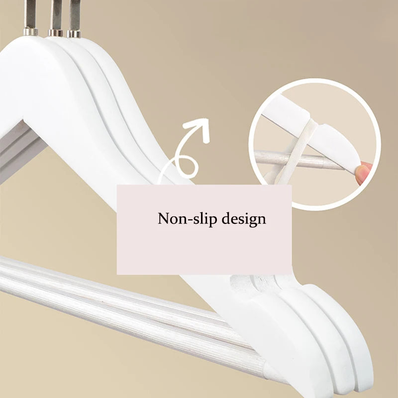 40/44CM Anti-slip Wooden Coat Hanger Suit Clothes Organizer,10PC Adult Clothes Hanger Wardrobe space-saving ﻿