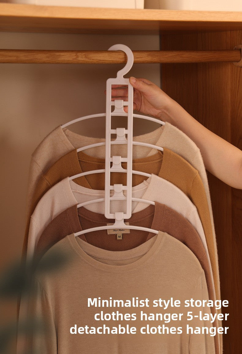 5-layer detachable hanger, multi-layer space-saving folding magic hook, thickened removable drying rack, household dormitory sto